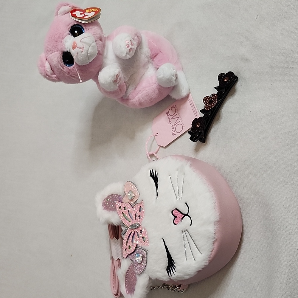 Miss Gwens OMG KIKI Plush Crossbody Bag, TY Plushie & Coordinating HairClip